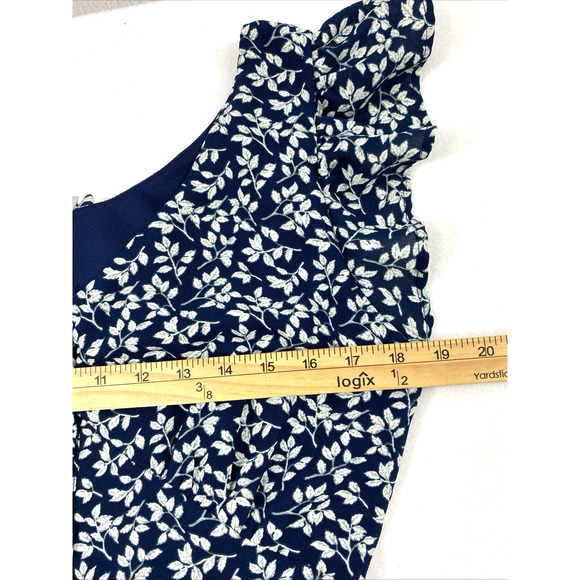 Blu Pepper Jumpsuit Womens‎ Large Navy Blue Wide Leg 1 Pc Romper Summer Beach - Picture 8 of 11